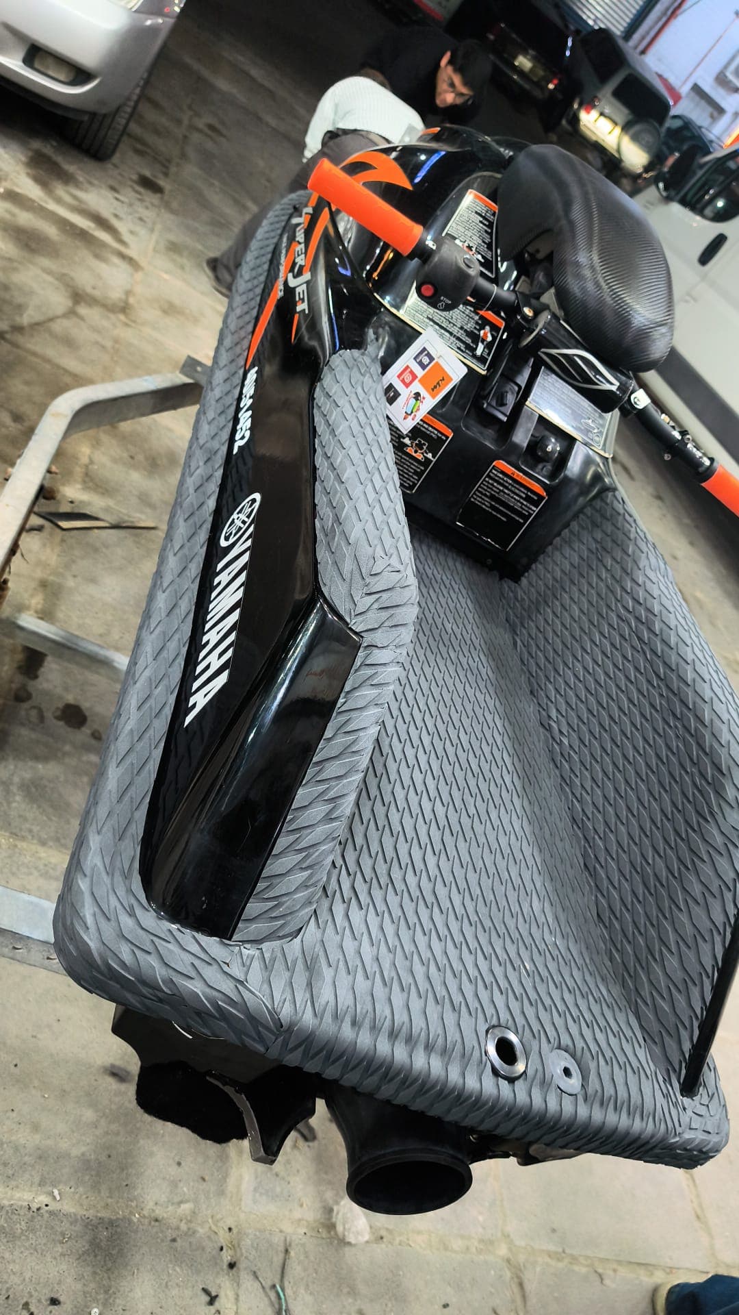 Full jet ski deck protected with a fitted Super Jet floor mat kit by Shakeel Marine in Kuwait