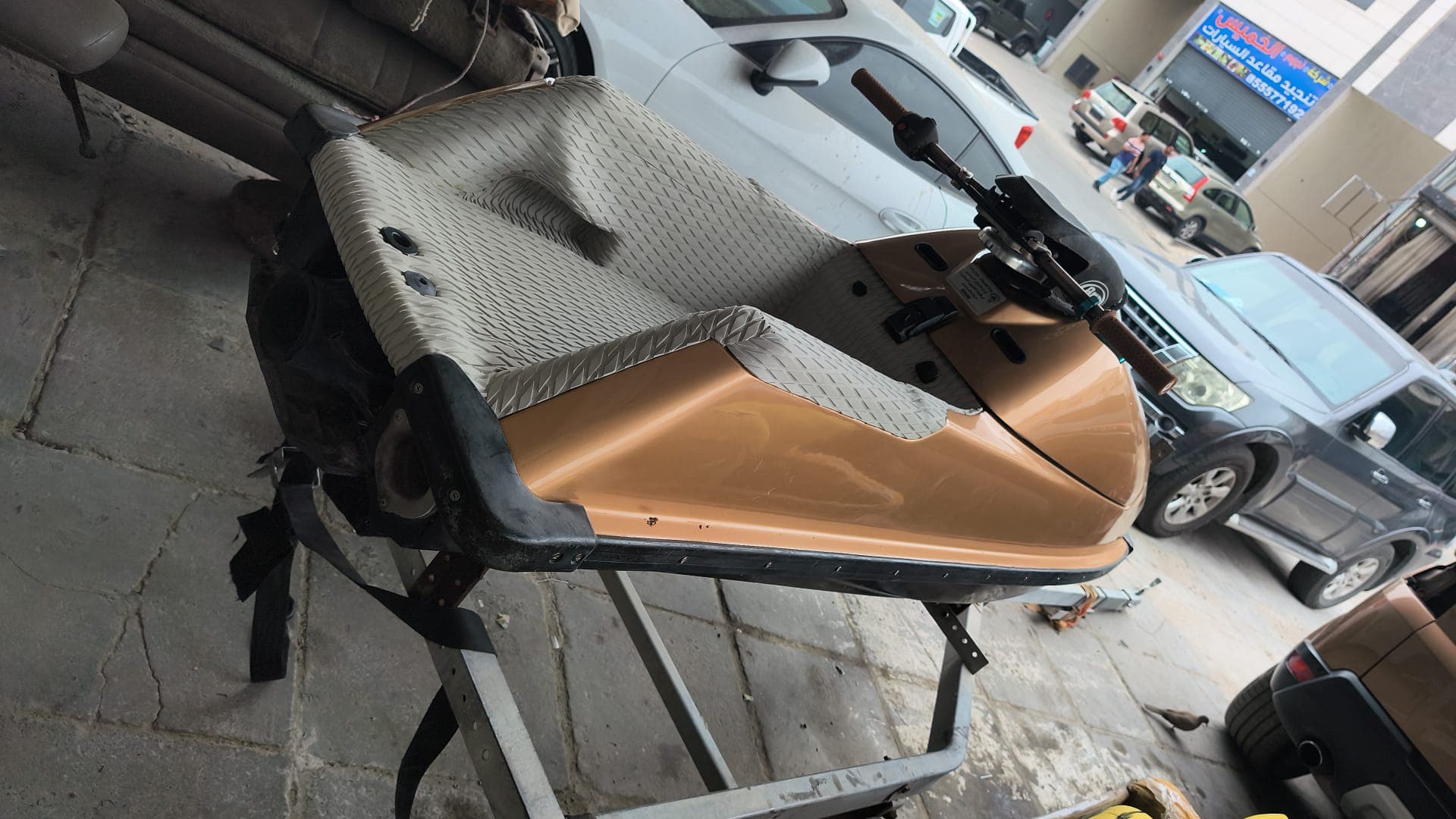 Close view of the grip pattern on a finished jet ski floor mat by Shakeel Marine in Kuwait
