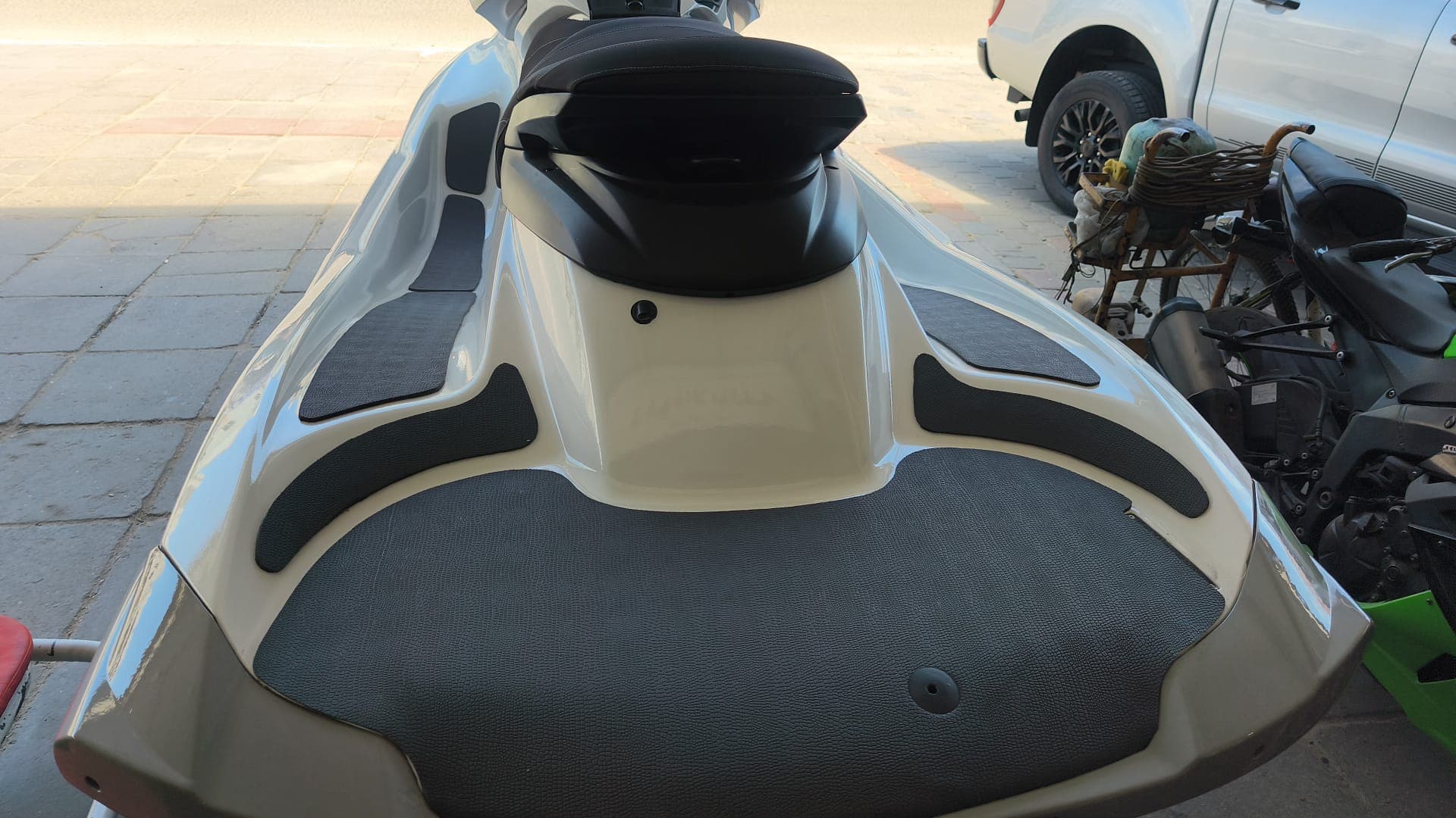 Jet ski deck showing full coverage from the rear perspective by Shakeel Marine in Kuwait