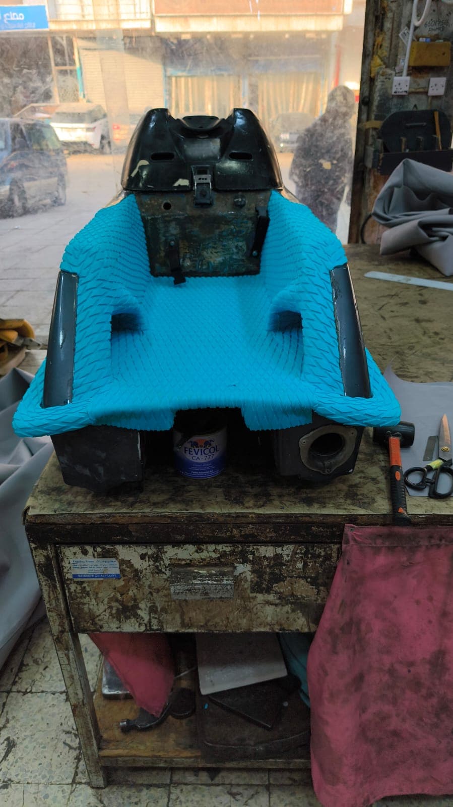 Full view of a completed custom jet ski floor mat project by Shakeel Marine in Kuwait